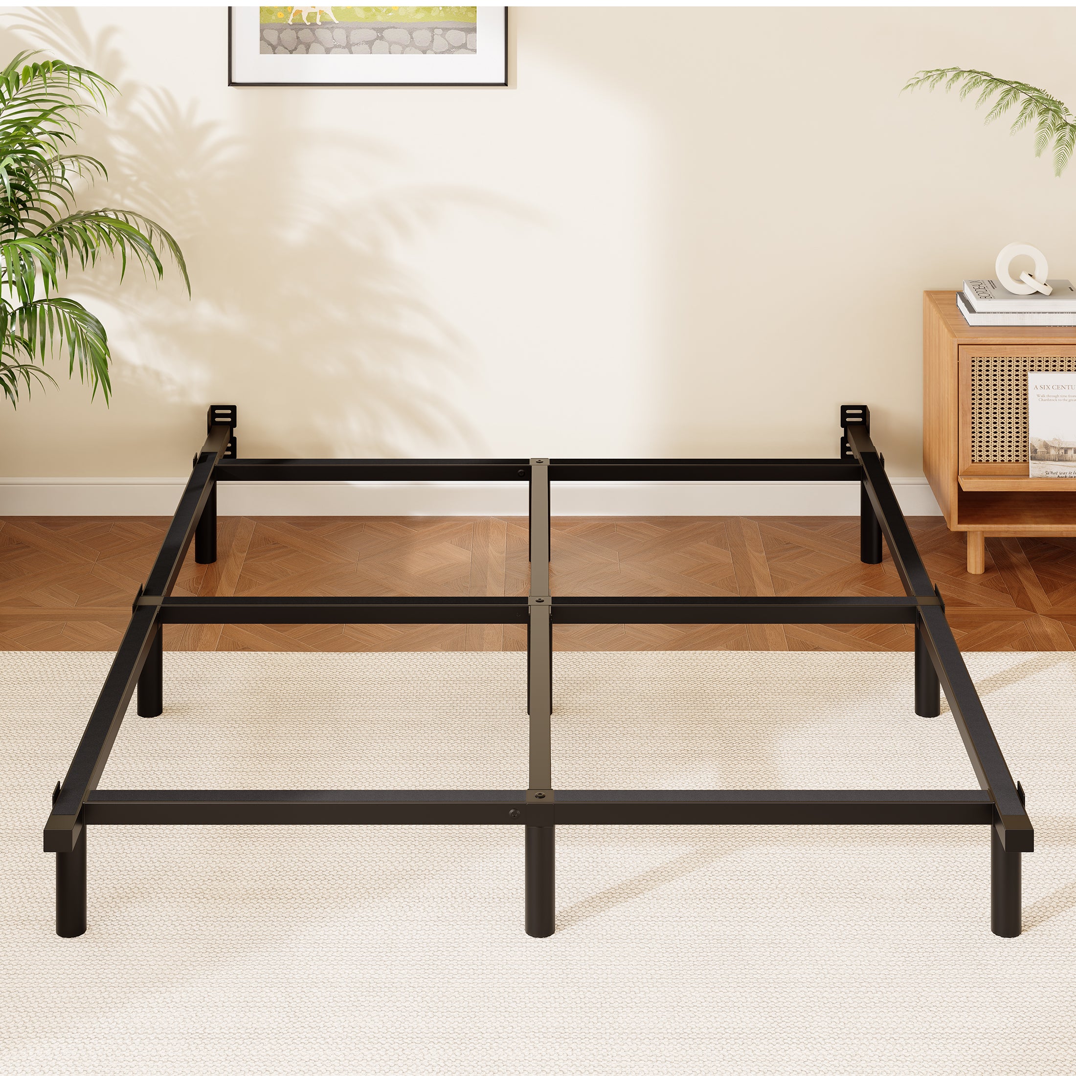 Awesofurni Queen Bed Frame, 7 Inch Heavy Duty Basics Metal Bed Frame for Box Spring and Mattress, Noise-Free, Adjustable Length, Easy Assembly