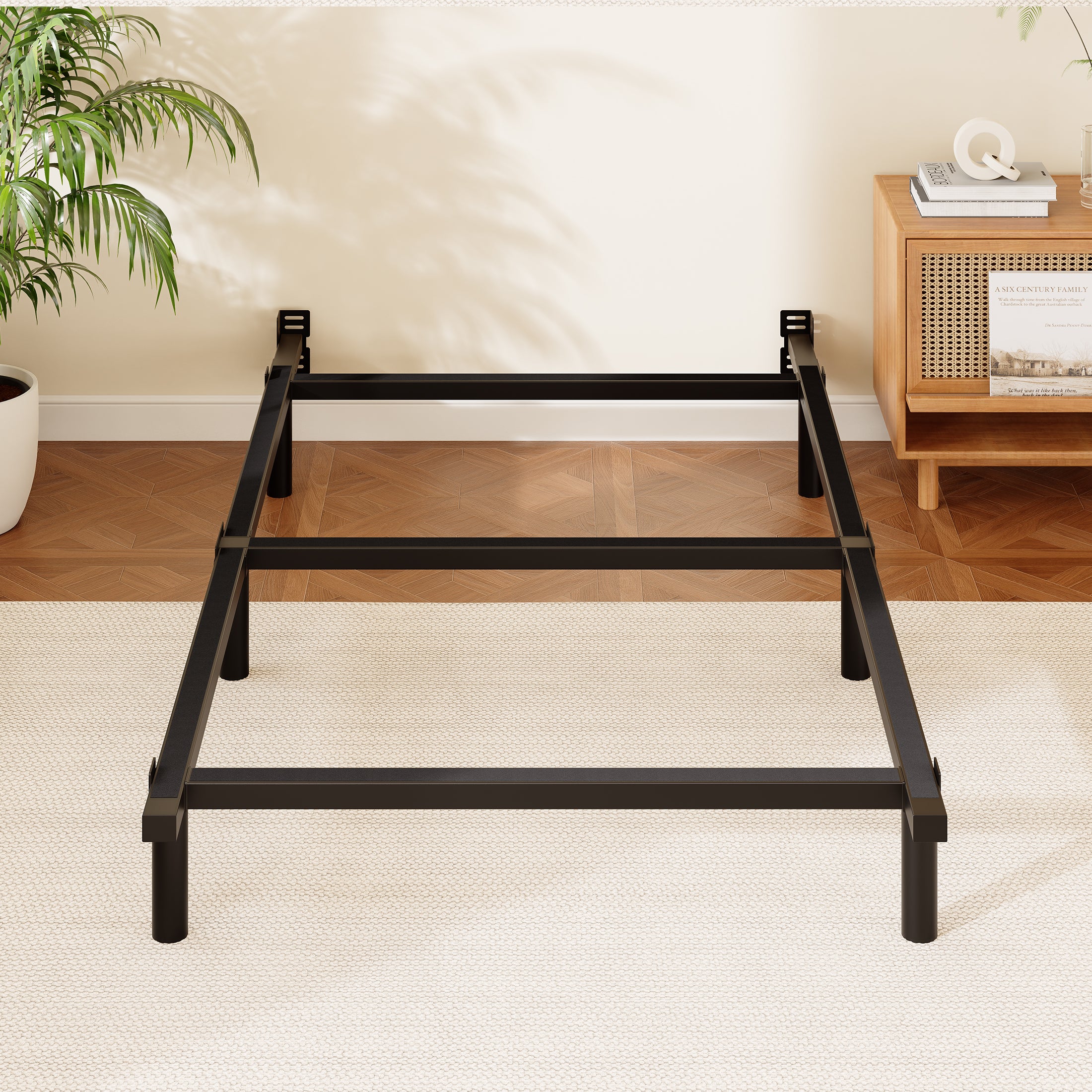 Awesofurni Queen Bed Frame, 7 Inch Heavy Duty Basics Metal Bed Frame for Box Spring and Mattress, Noise-Free, Adjustable Length, Easy Assembly