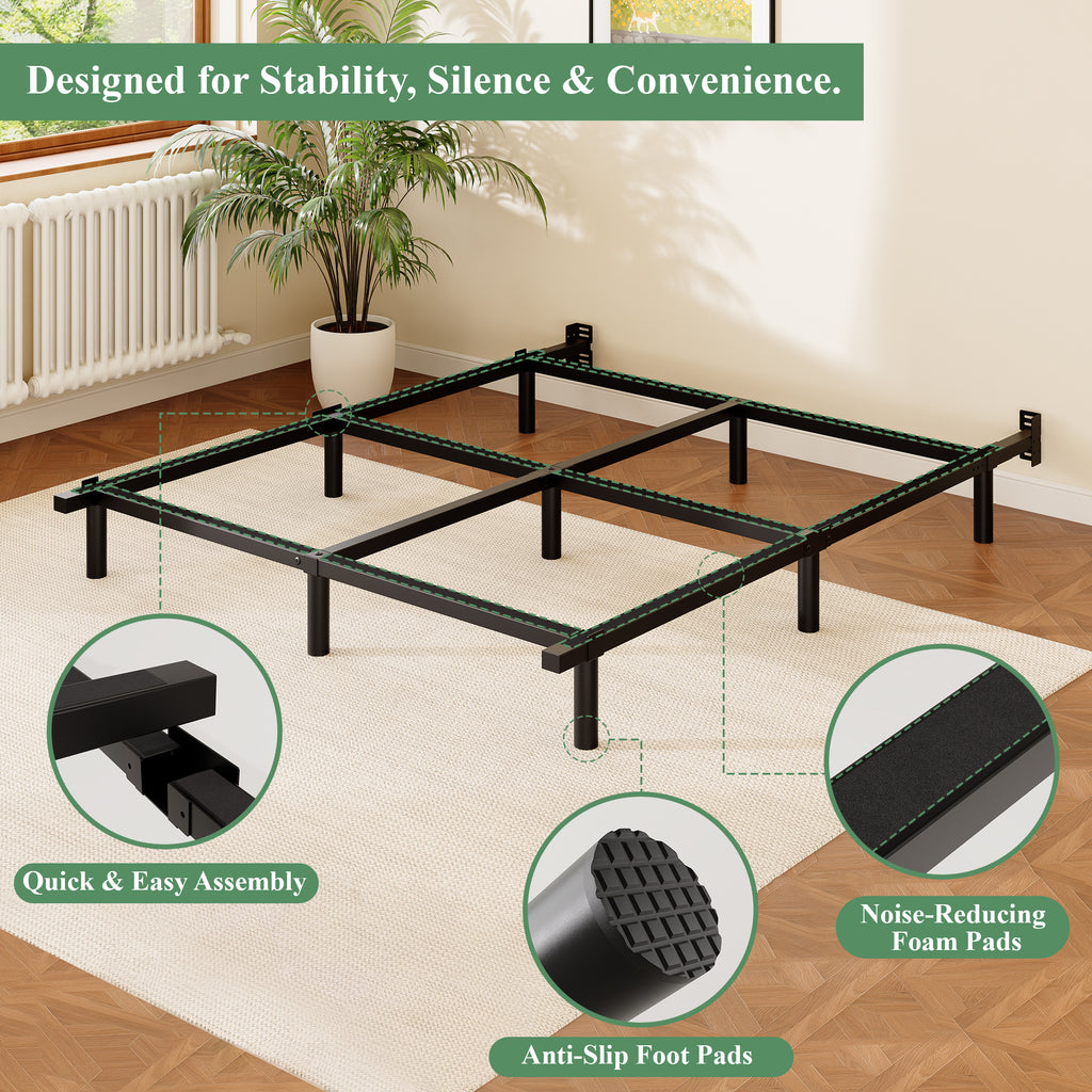 Awesofurni Queen Bed Frame, 7 Inch Heavy Duty Basics Metal Bed Frame for Box Spring and Mattress, Noise-Free, Adjustable Length, Easy Assembly