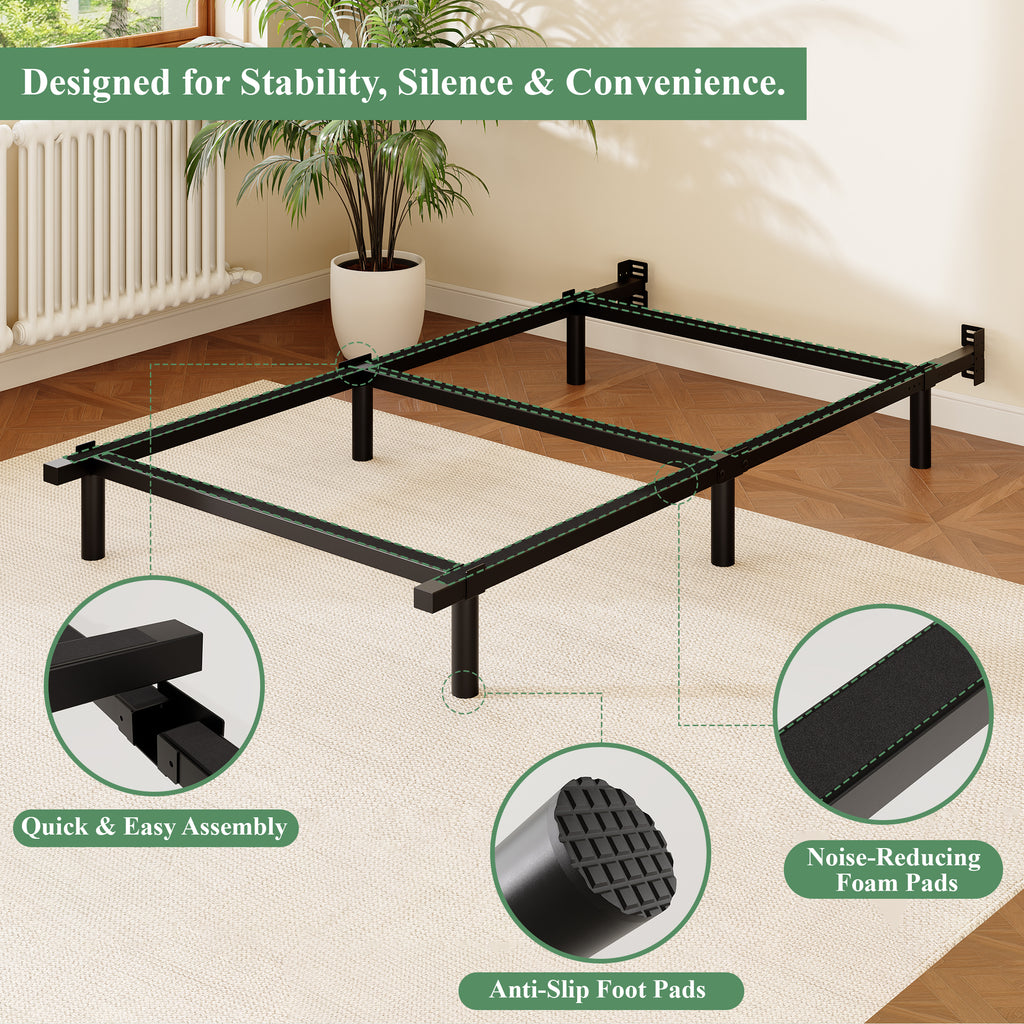 Awesofurni Queen Bed Frame, 7 Inch Heavy Duty Basics Metal Bed Frame for Box Spring and Mattress, Noise-Free, Adjustable Length, Easy Assembly