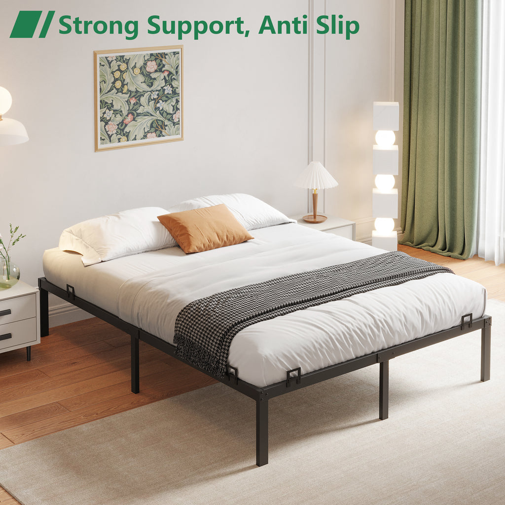 Mattress Slide Stopper, 6PCS Heavy Duty Mattress Stoppers to Prevent Sliding, Non-Slip Mattress Grippers for Metal Bed Frame, Black