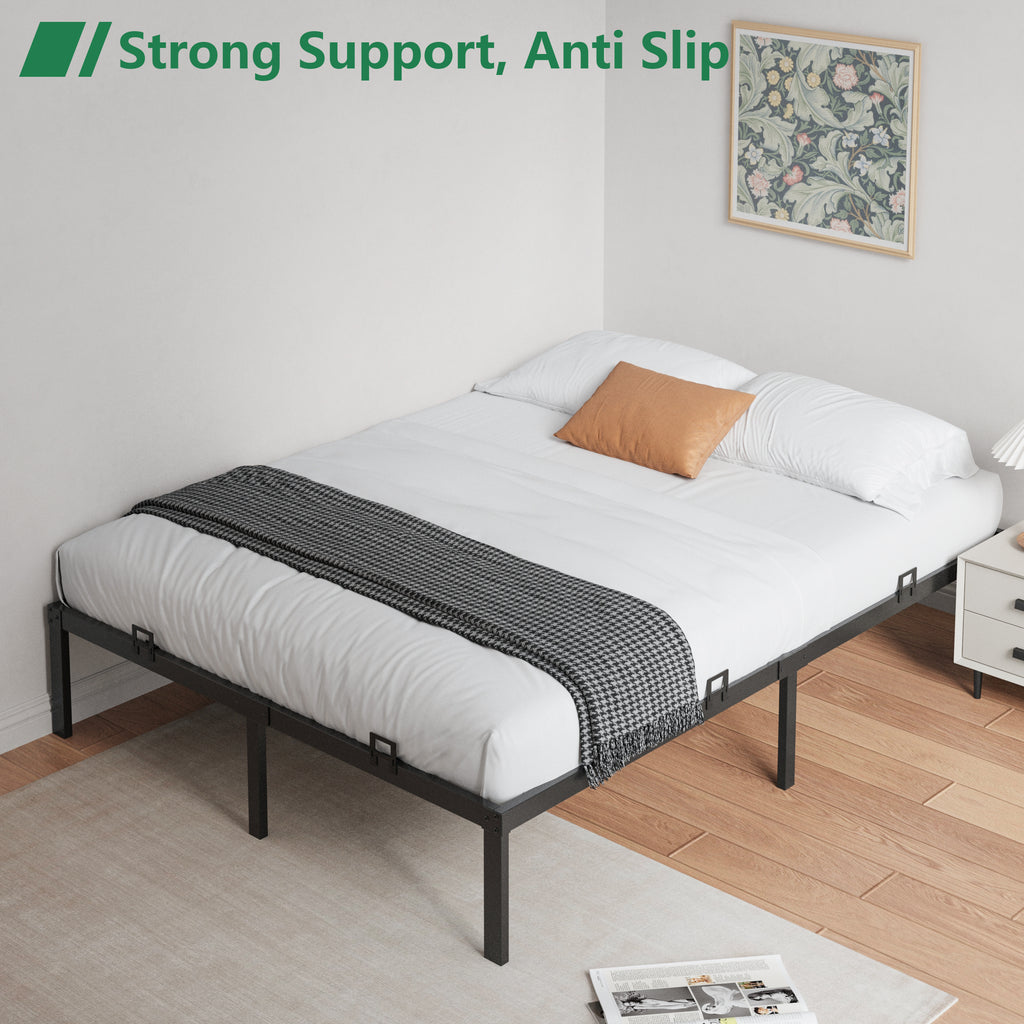 Mattress Slide Stopper, 6PCS Heavy Duty Mattress Stoppers to Prevent Sliding, Non-Slip Mattress Grippers for Metal Bed Frame, Black