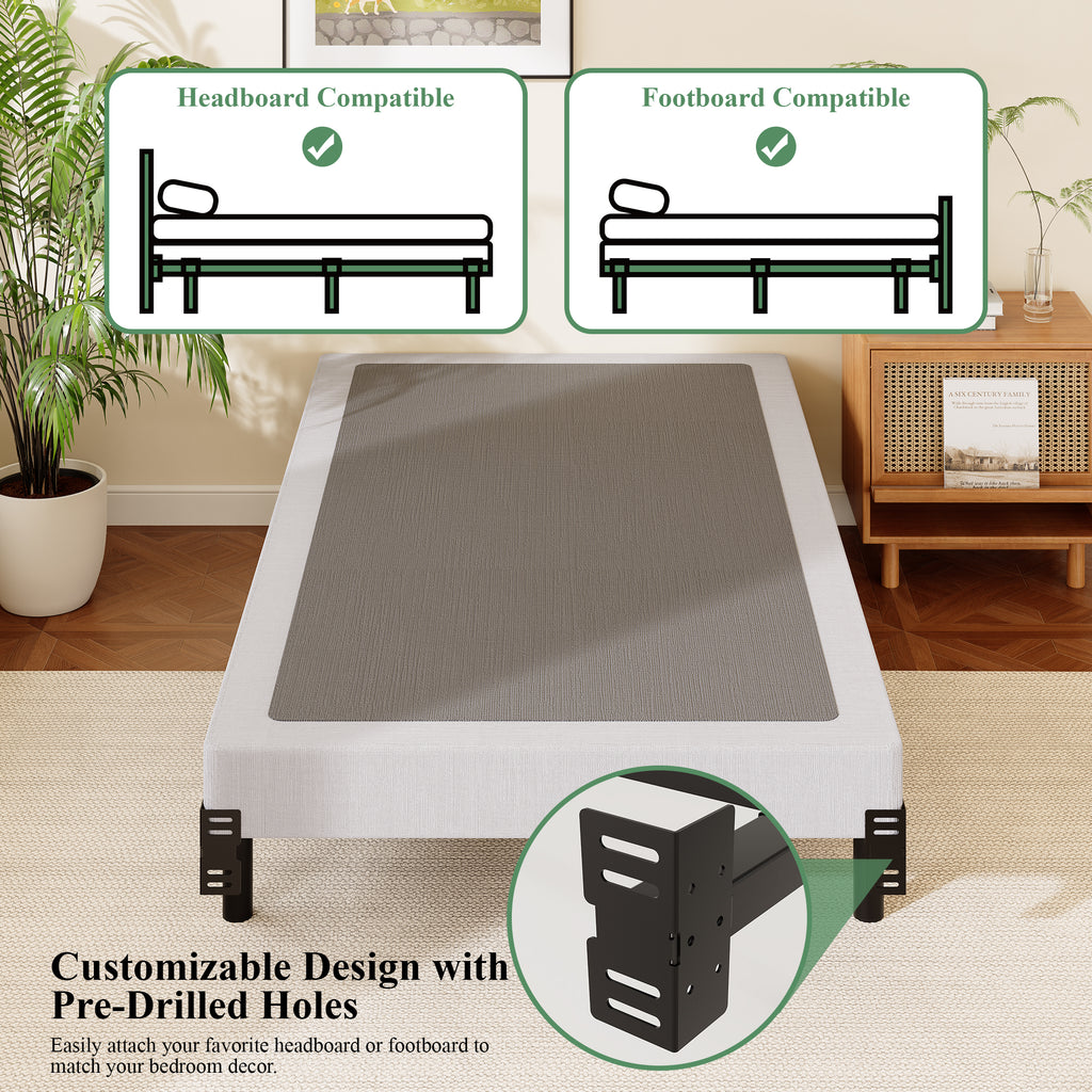 Awesofurni Queen Bed Frame, 7 Inch Heavy Duty Basics Metal Bed Frame for Box Spring and Mattress, Noise-Free, Adjustable Length, Easy Assembly