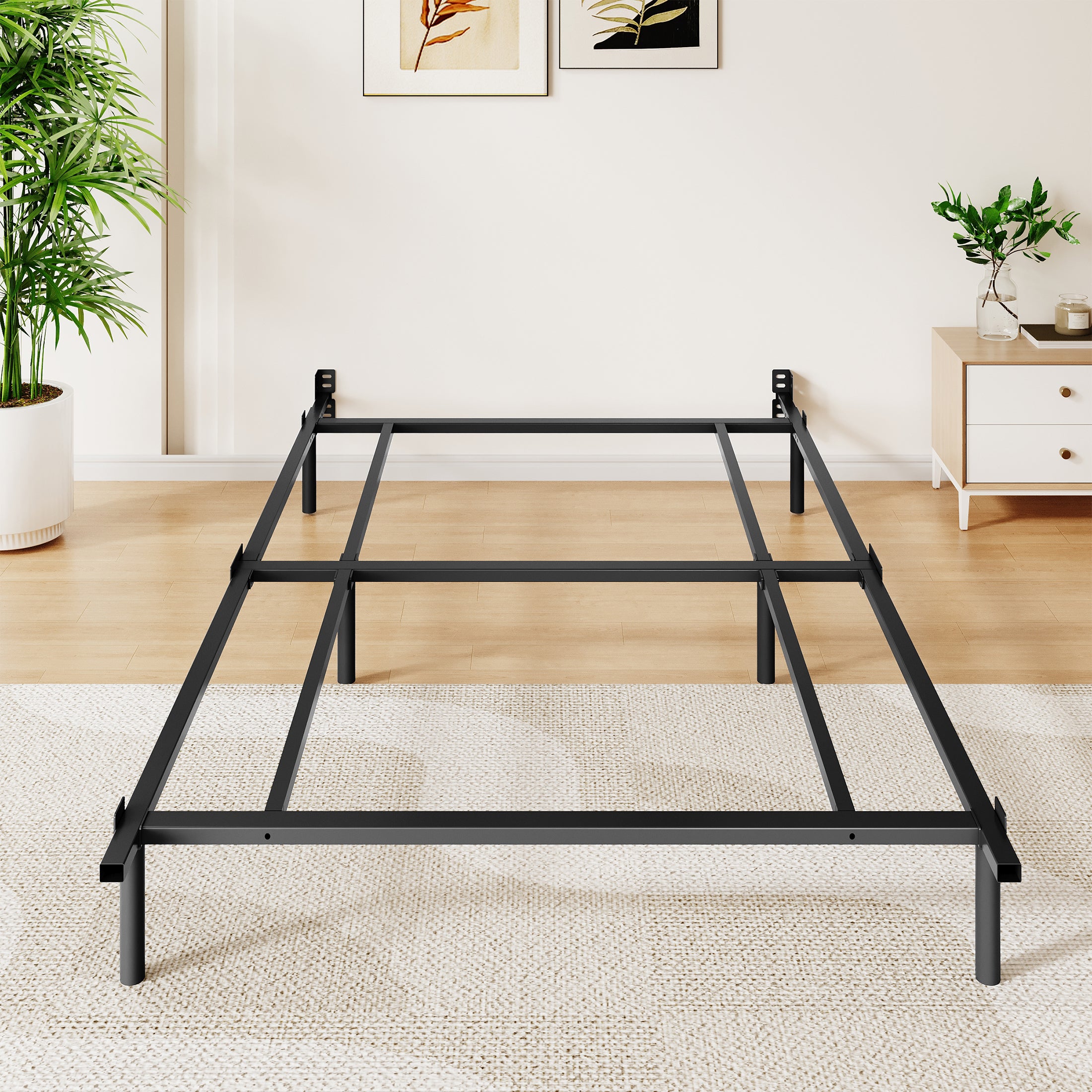 Awesofurni 7 inch Queen Bed Frame, Adjustable Length Metal Platform Bed, Easy Assembly, Noise-Free