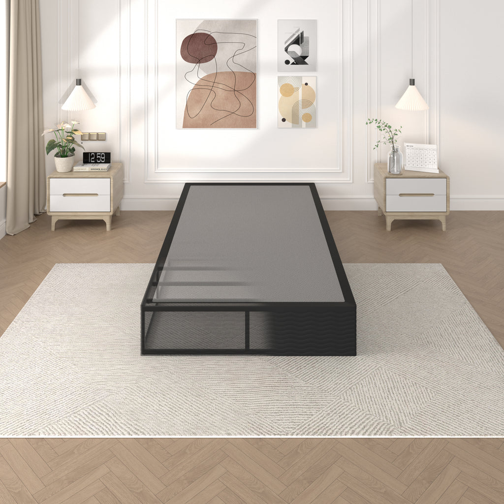 Awesofurni 10 inch Queen Box Spring, Heavy Duty Metal Mattress Foundation with Fabric Cover, Noise-Free, Easy Assembly