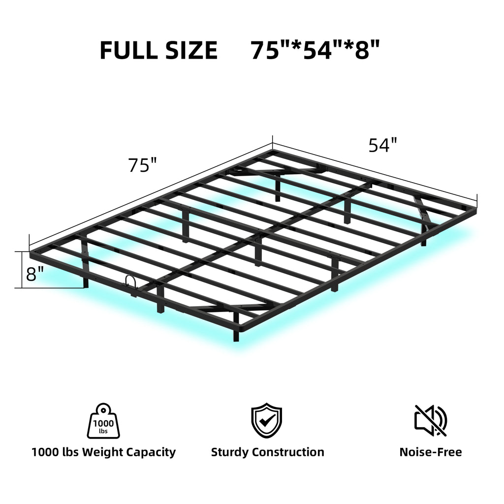 Floating Bed Frame Queen, with Smart LED Lights, Modern Heavy Duty Metal Platform Bed, Easy Assembly, No Box Spring Needed