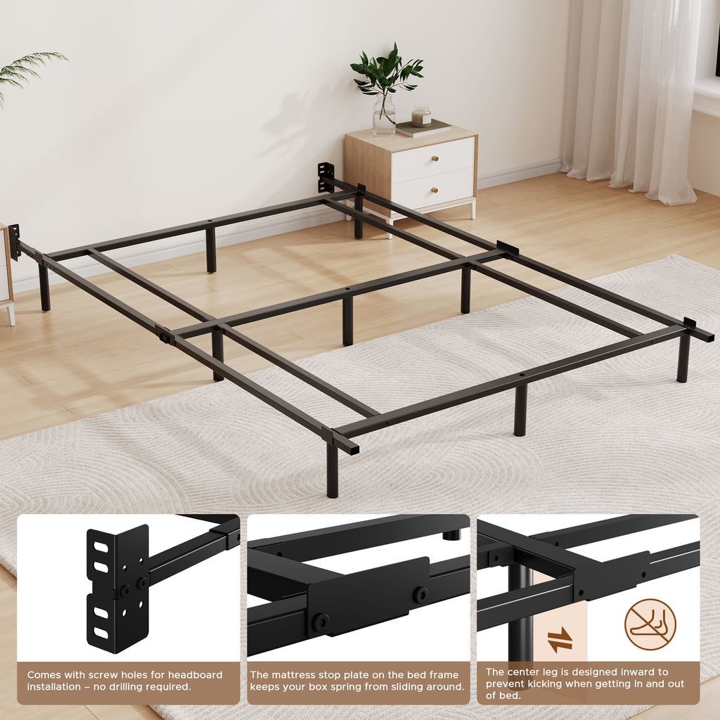 Awesofurni 7 inch Queen Bed Frame, Adjustable Length Metal Platform Bed, Easy Assembly, Noise-Free