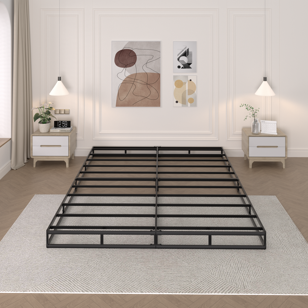 Awesofurni 5-inch Box Spring for Queen Bed, Heavy Duty Metal Mattress Foundation with Fabric Cover, Noise-Free, Easy Assembly