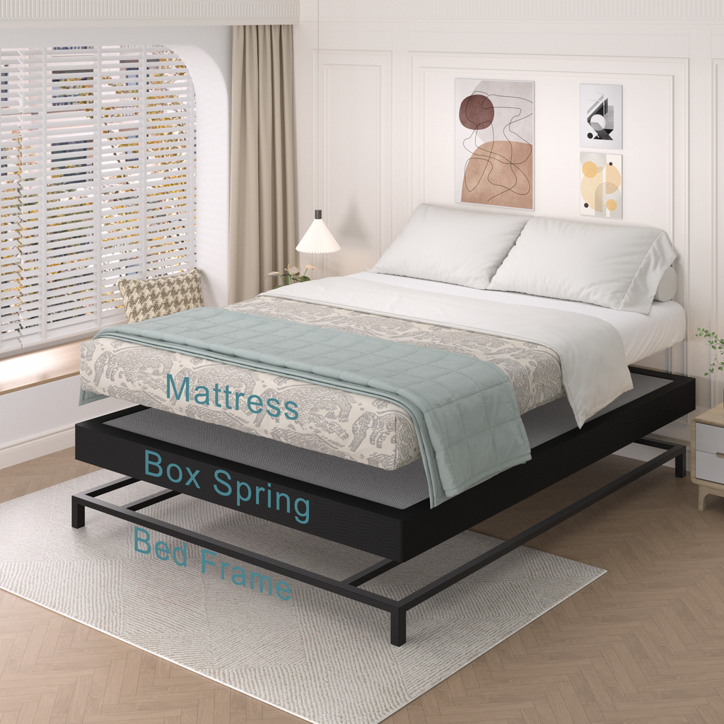 Awesofurni 5-inch Box Spring for Queen Bed, Heavy Duty Metal Mattress Foundation with Fabric Cover, Noise-Free, Easy Assembly