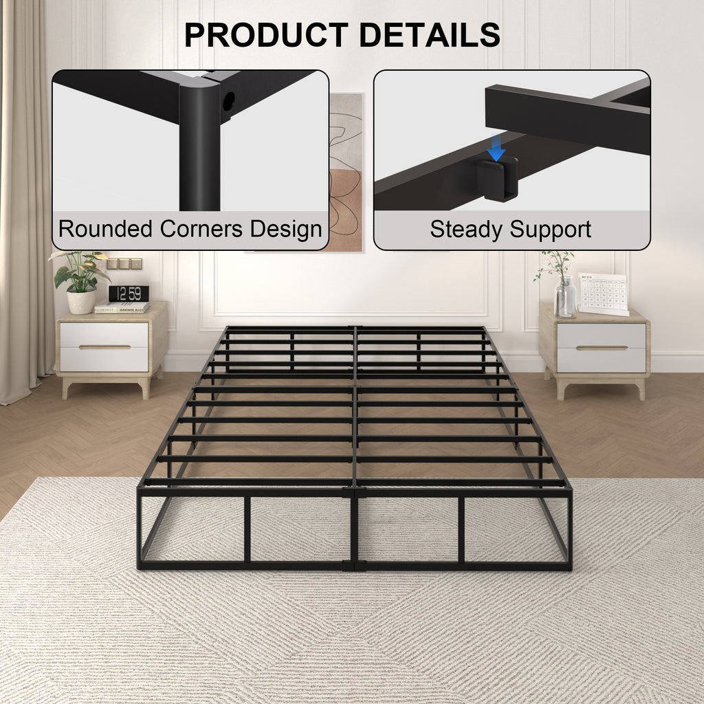 Awesofurni 10 inch Queen Box Spring, Heavy Duty Metal Mattress Foundation with Fabric Cover, Noise-Free, Easy Assembly