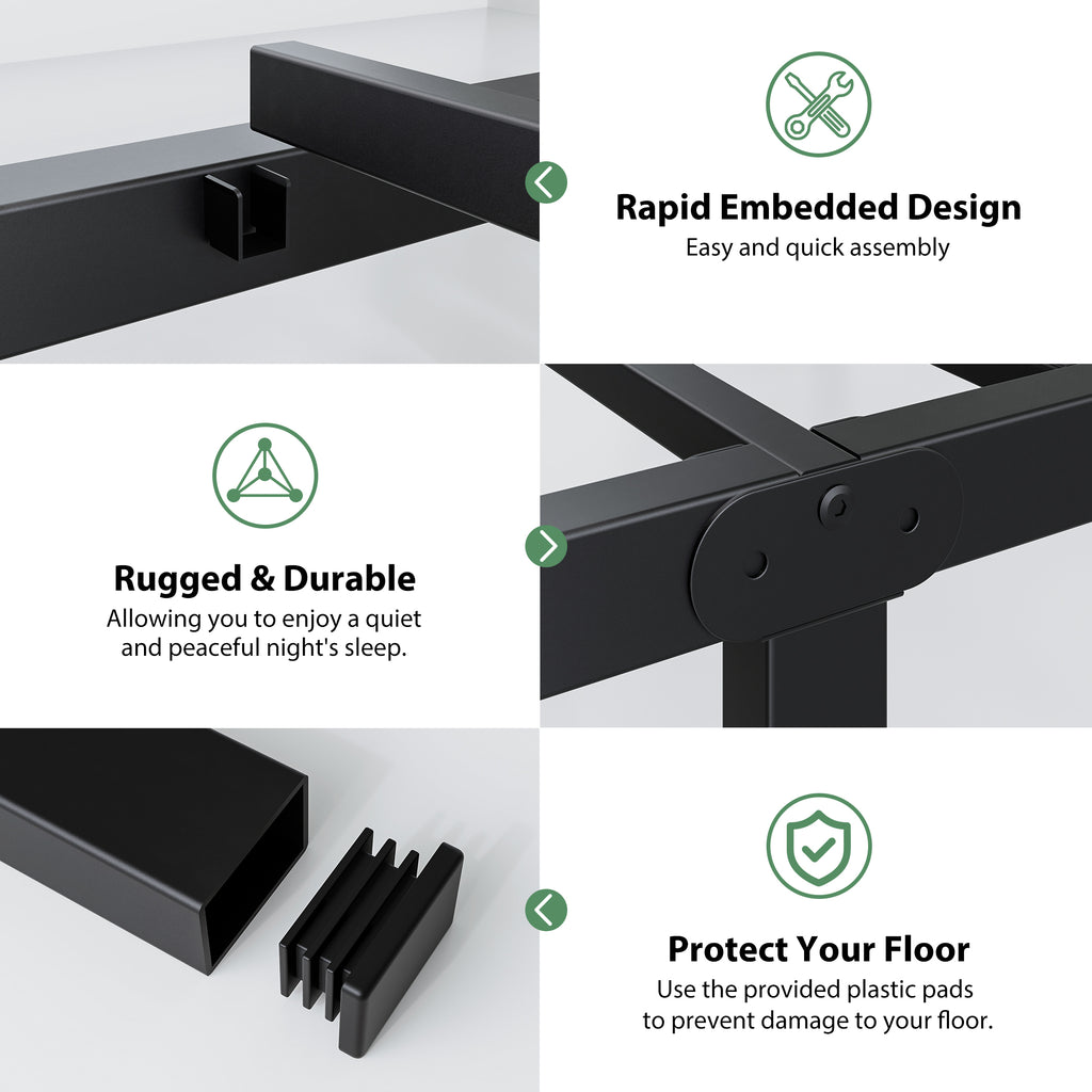 Awesofurni 18" Queen Bed Frame, Heavy Duty Platform Bed Frame with Storage Space, Noise Free Steel Slat Support, No Box Spring Needed, Easy Assembly