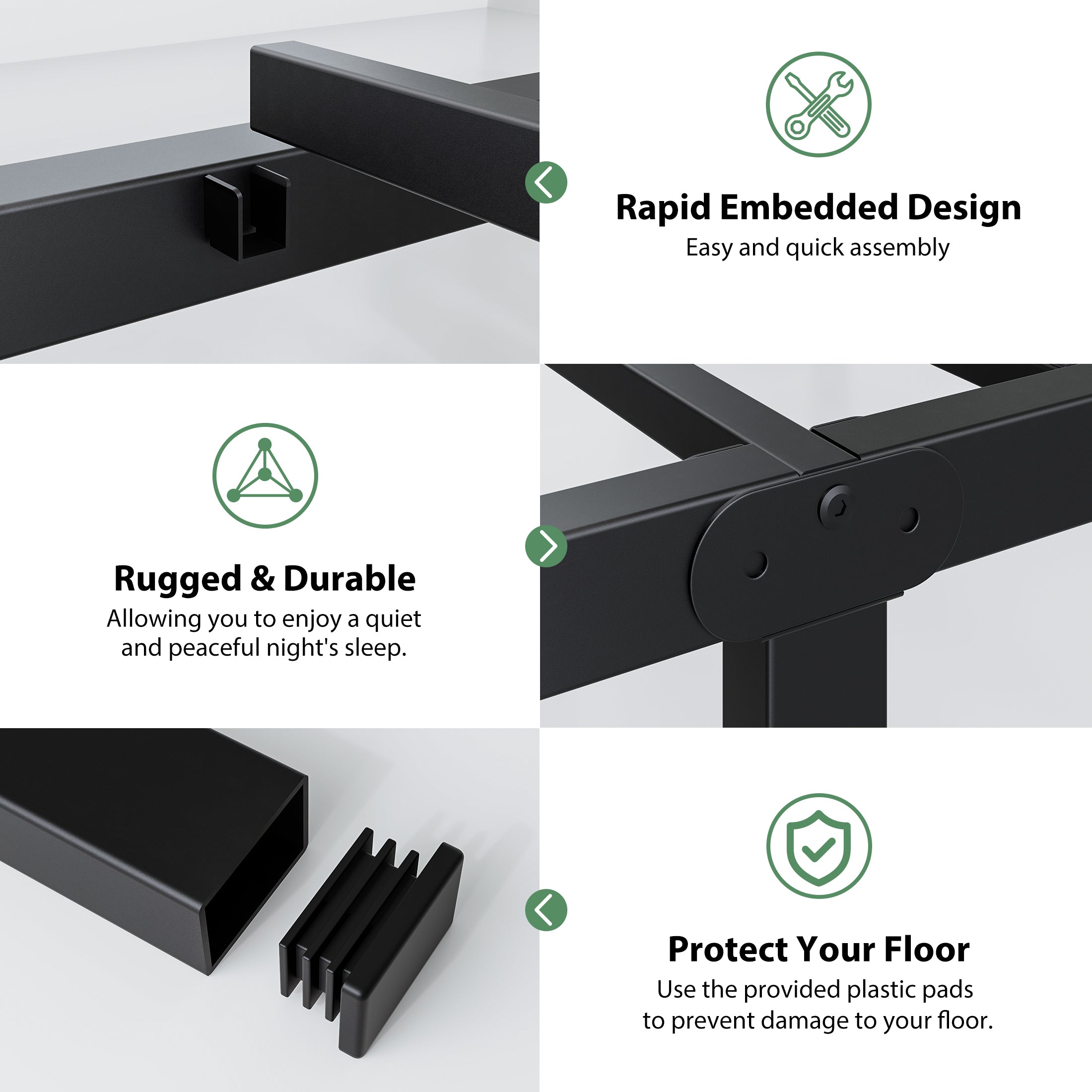 Awesofurni 18" Queen Bed Frame, Heavy Duty Platform Bed Frame with Storage Space, Noise Free Steel Slat Support, No Box Spring Needed, Easy Assembly