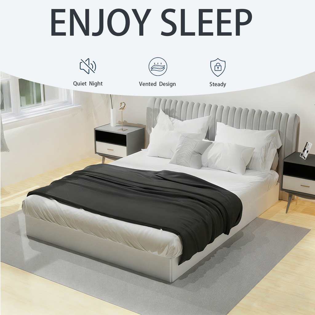 8-Inch Box Spring, Heavy Duty Metal Mattress Foundation with Fabric Cover, Easy Assembly, Noise-Free